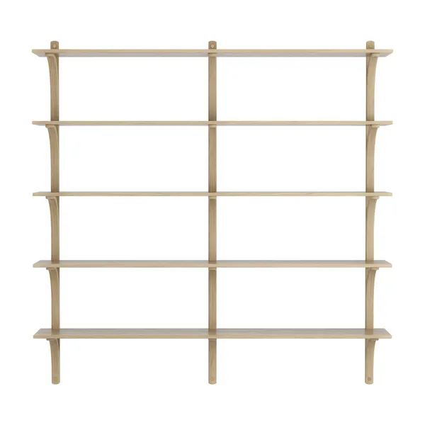 Levi Wall Shelf 180 cm Big Brass / Naturlack Oak
