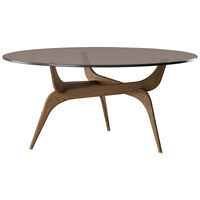 Triiio Soffbord Ø90 cm Rökt Ek / Bronsfärgat Glas