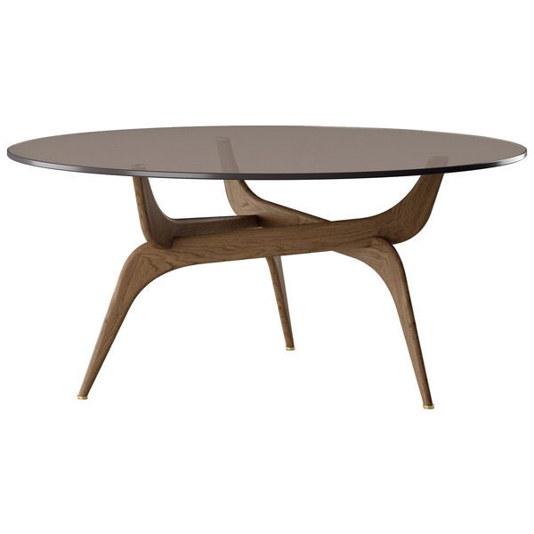 Triiio Sofabord Ø90 cm Røget Eg / Bronzeglas