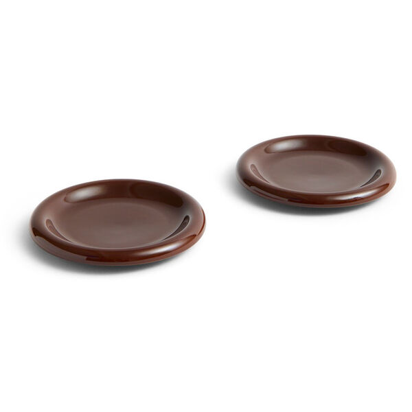 Barro Plate Set of 2 Ø18 cm Burgundy