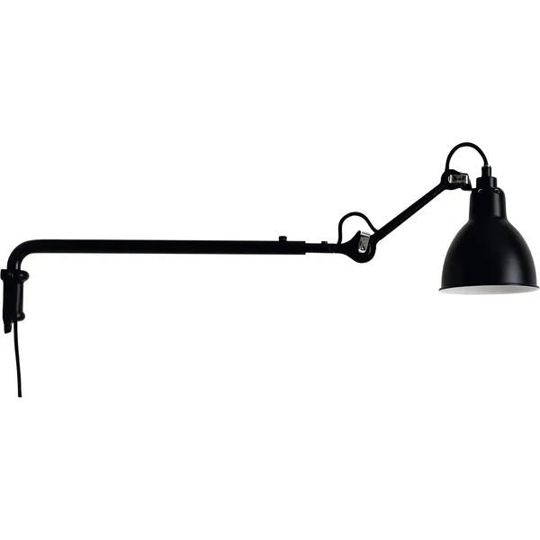 Lampe Gras N°203 Vägglampa Svart / Frostat Glas