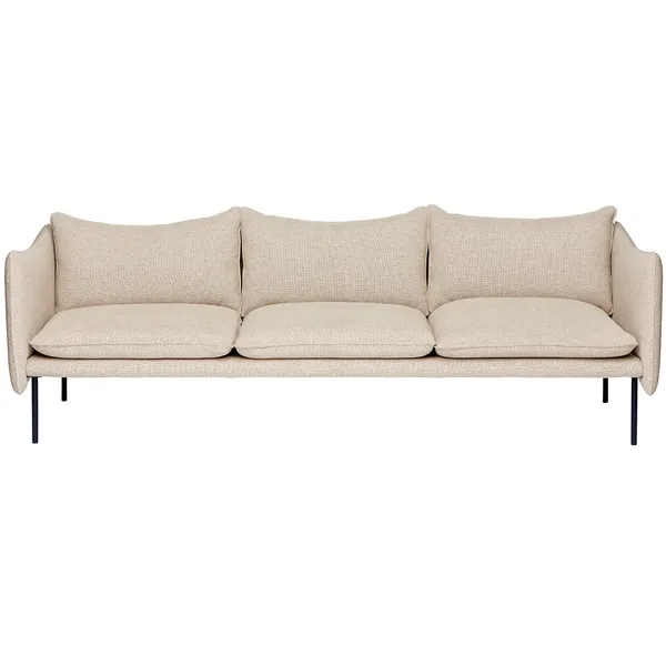 Tiki Sofa 3-Seater Black Legs / Clay