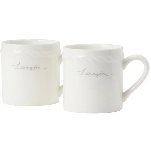 Lexington Porcelain Espressokopp 5 cm 2-pk Hvit / Beige