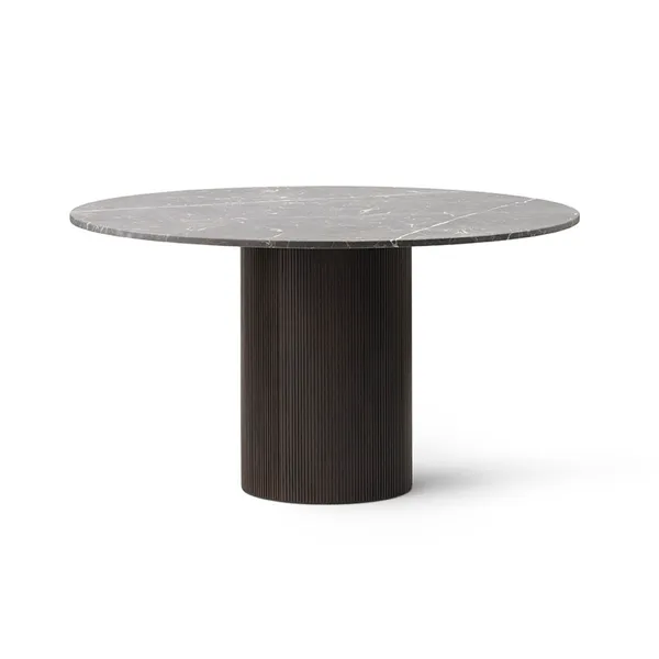 494 Cabin Table Ø130 cm Grey Marble / Dark Oak
