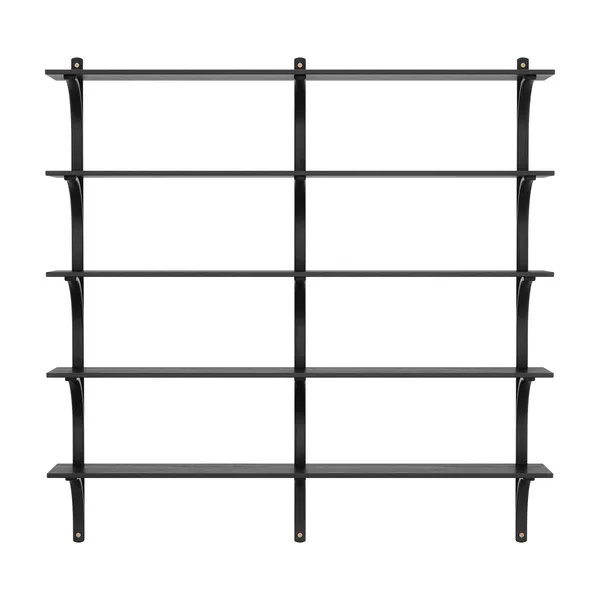 Levi Wall Shelf 180 cm Big Brass / Black Stained Ash