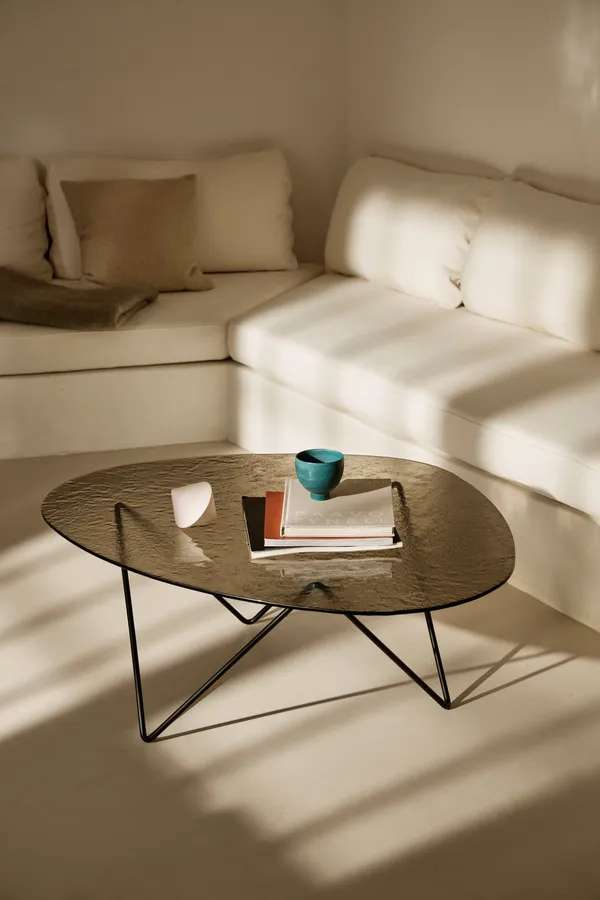 Pedrera Soffbord Texturerat Glas Brons / Svart
