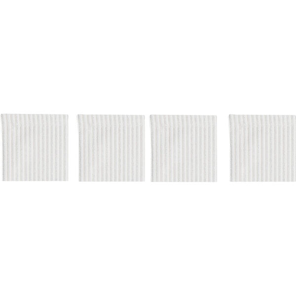 Narrow Stripe Glasbrikker 10x10 cm 4-pak Hvide