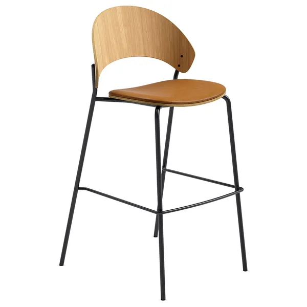 Dosina Barstol 65 cm Ek / Konjak Läder