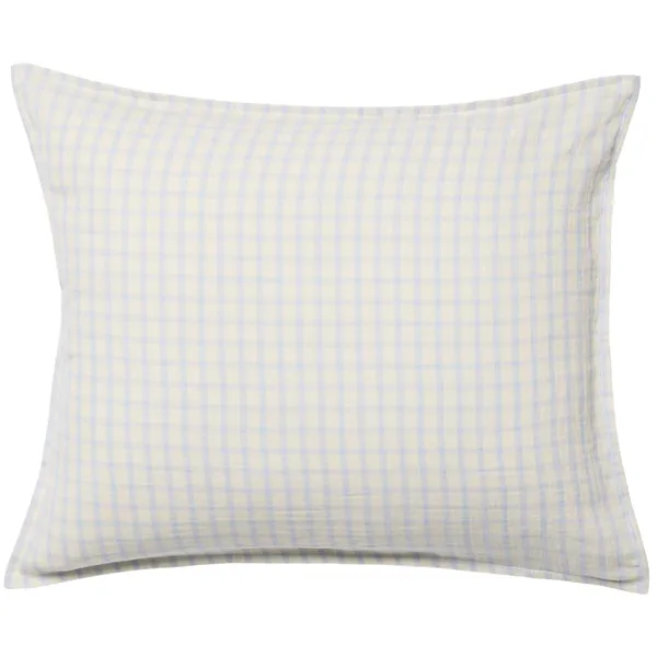 Gingham Sky Blue Muslin Örngott 50x60 cm