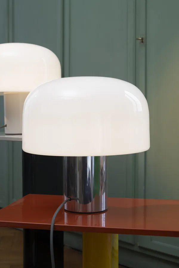 Bellhop Glass T Bordslampa Bright Aluminum