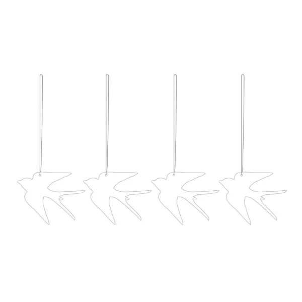 Easter Deco Bird Cafe Au Lait 4-pack Påskdekoration Rostfritt Stål 4-pack Vit