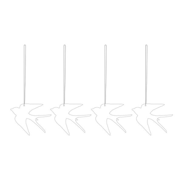 Easter Deco Bird Cafe Au Lait 4-pack Påskedekoration Rustfrit Stål 4-pak Hvid