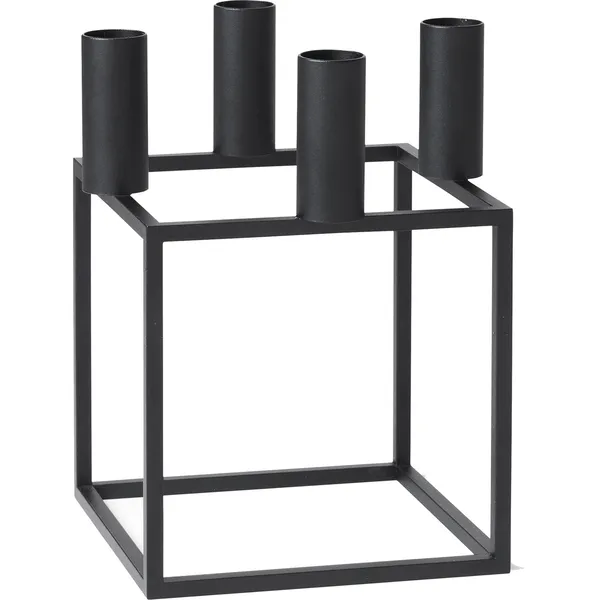 Kubus 4 Lysestage Sort