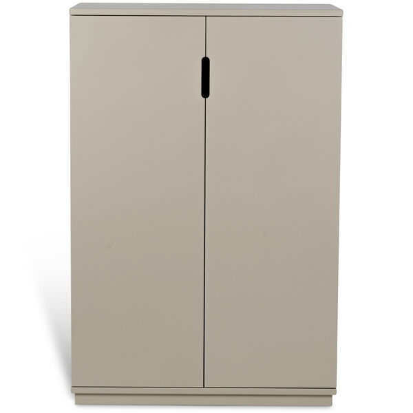 Aoko Cabinet White Covered Doors Skab Beige