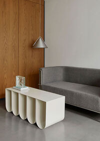 Curved Bench Bänk Beige
