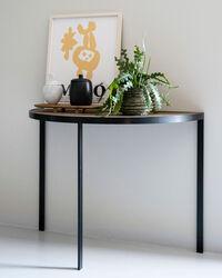 Square Konsollbord 93xx46x70 cm Svart/Burned Walnut