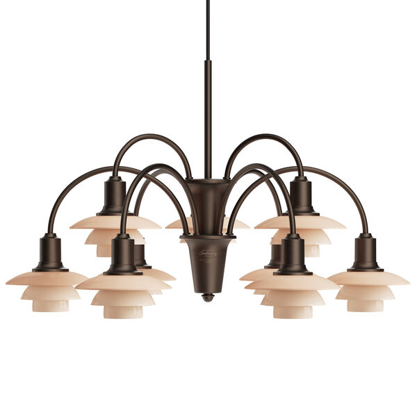 PH 1/1 Ljuskrona Med 9 Armar Centenary Edition Aged Brass / Dusty Terracotta
