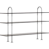 Keen Hyldesystem Med 3 Hylder 160 cm Satinpoleret Rustfrit stål / Tonet Glas
