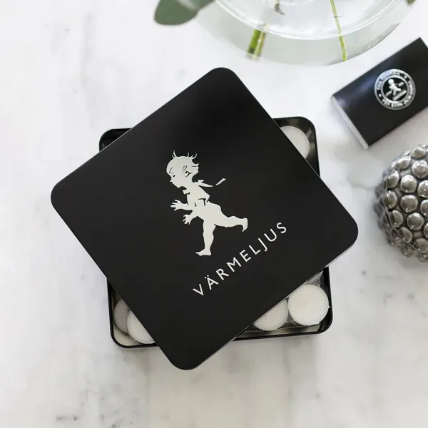 Värmeljuslåda Svart/Silver