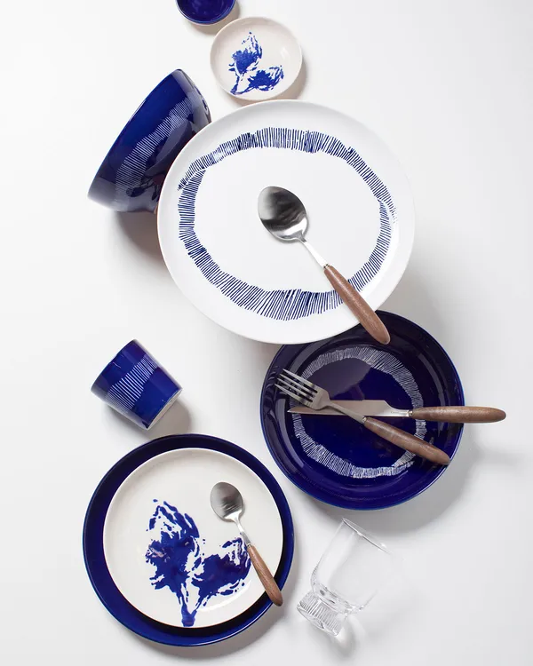 Feast Bowl 18 cm Dark Blue / White Striped
