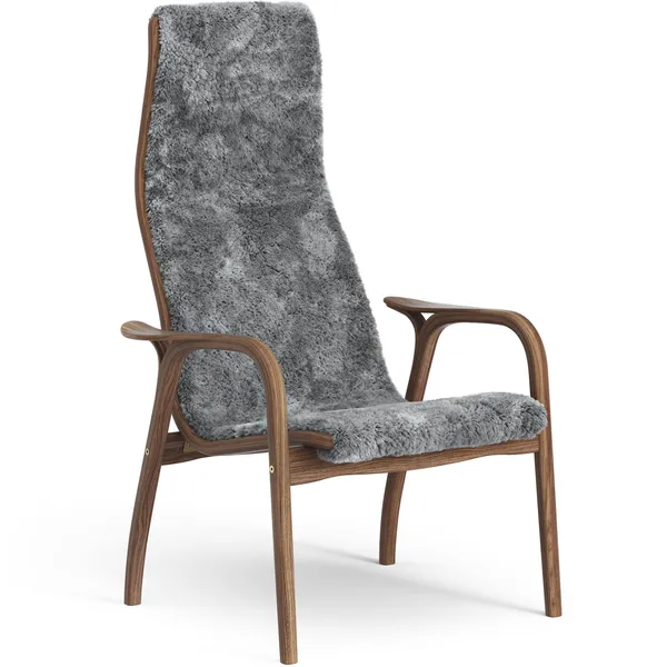 Lamino Nojatuoli Luonnonlakattu Pähkinäpuu / Lampaannahka Scandinavian Grey