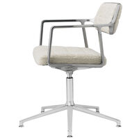 453+ Swivel Chair Polished Aluminium / Wavy Off-white