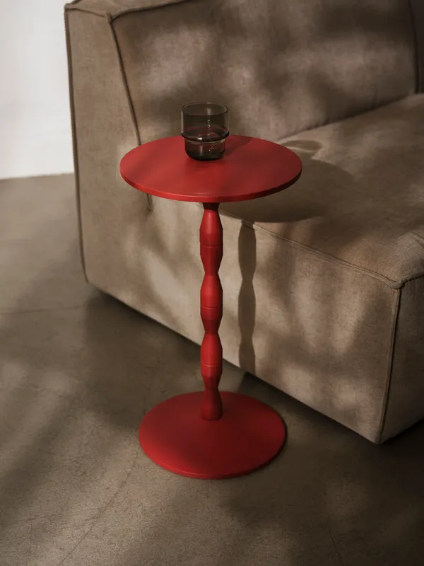 Pedestal Sidebord Eik Rød