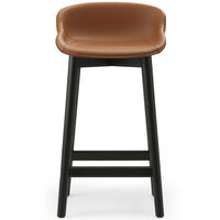 Hyg Barstol 65 cm Brandy Læder / Sort Egetræ