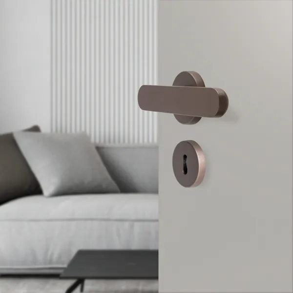 Vibe Plain Dørhåndtag Med Nøgleplade Dark Bronze