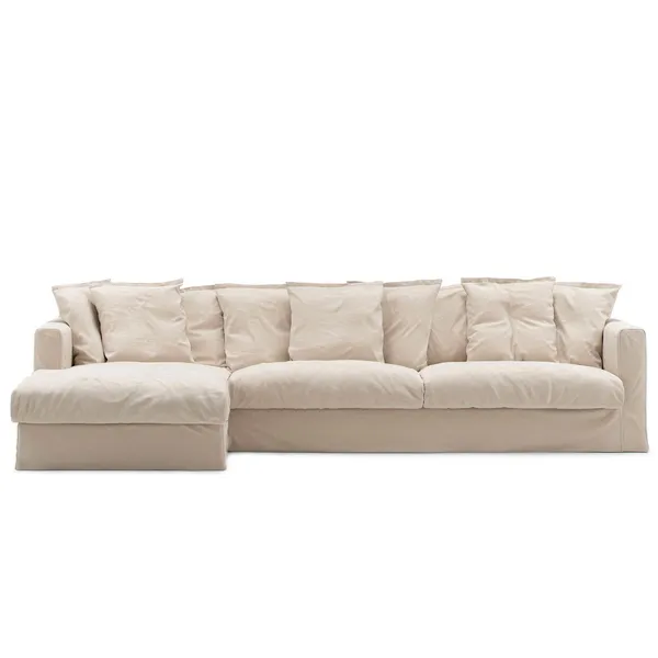 Klädsel Till Le Grand Air 3-sitssoffa Bomull Divan Vänster Beige