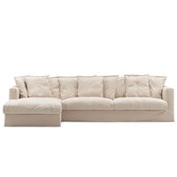 Klädsel Till Le Grand Air 3-sitssoffa Bomull Divan Vänster Beige