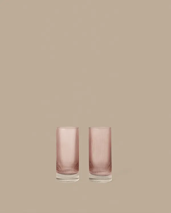 Ripple Highball-Glass 2-pk Blush