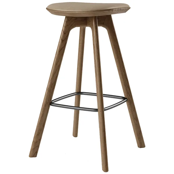 Pauline Barstol 75 cm Olieret Eg / Læder Mandelfarvet
