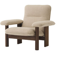 Brasilia Lenestol Mørkbeiset Eik / Bouclé 02 Beige