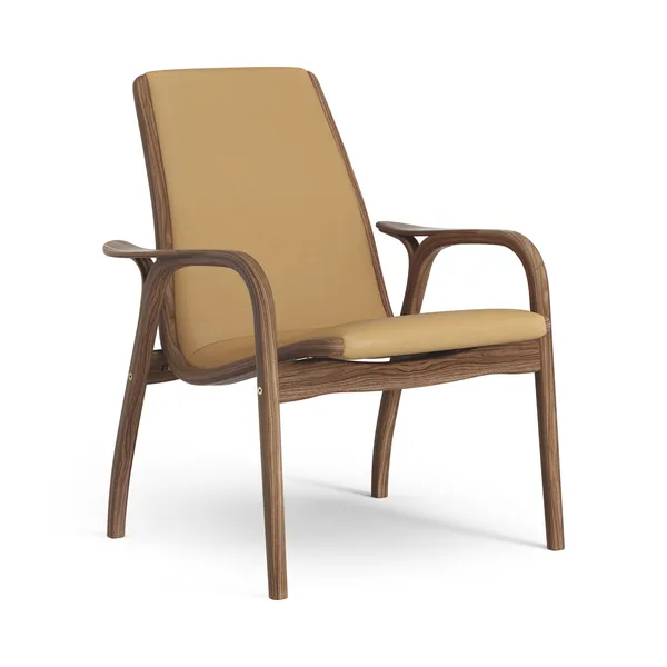 Laminett Lenestol Skinn Lakkert Valnøtt / Light Brown