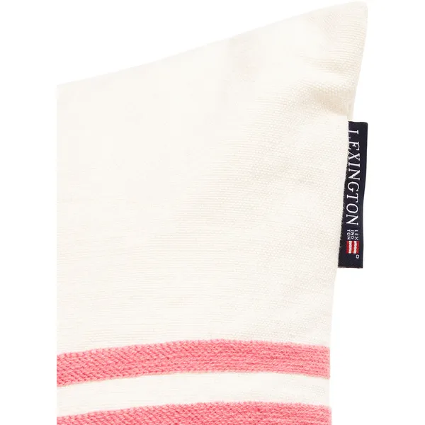 Embroidery Center Striped Linen/Cotton Tyyny 40x60 cm Pinkki/Luonnonvalkoinen