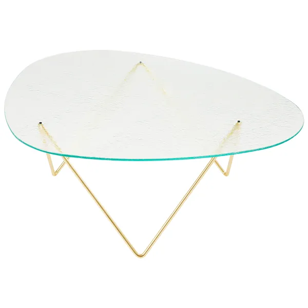 Pedrera Salongbord Strukturert Glass Klar / Messing