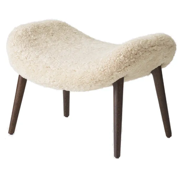 Lodge Fotskammel Mörk Ek / Curly 09 Off-White