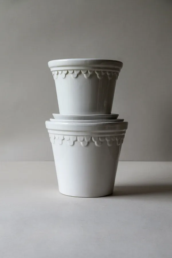 Copenhagen Kruka Med Fat Mineral White Ø18 cm
