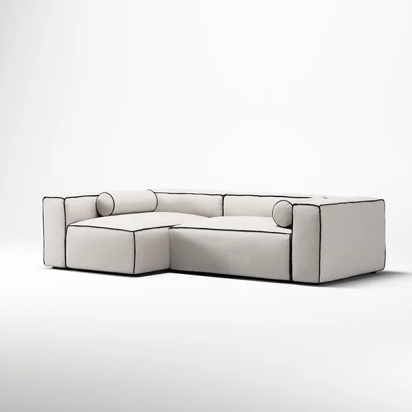 Grand Hue 3-Personers Sofa Divan Venstre Steam White / Mine Graphite