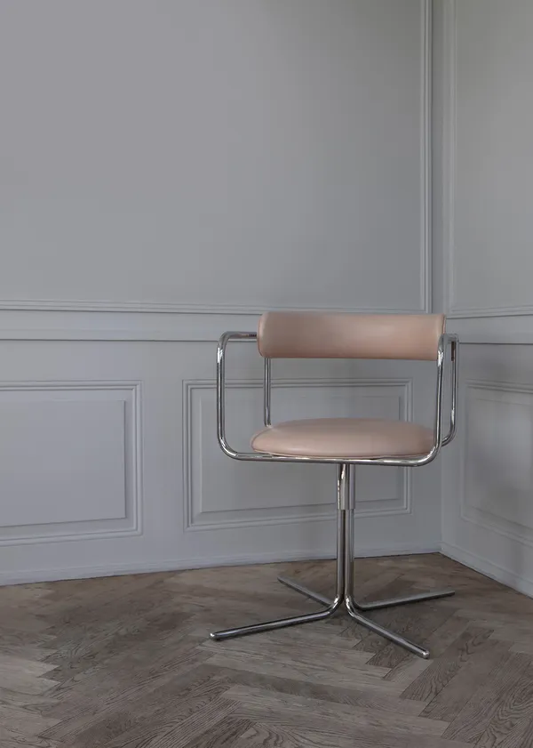 FF Svingstol Tan Skinn / Krom
