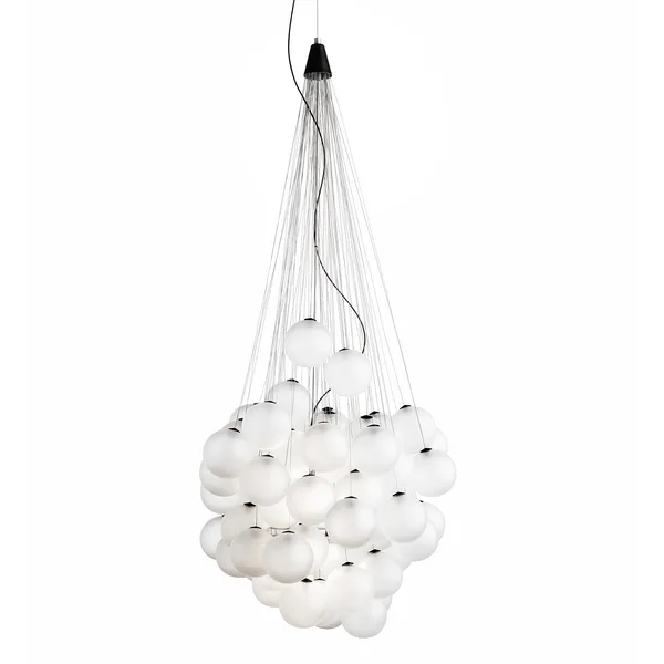 Stochastic Taklampa 48 Aluminium/Opal Vit
