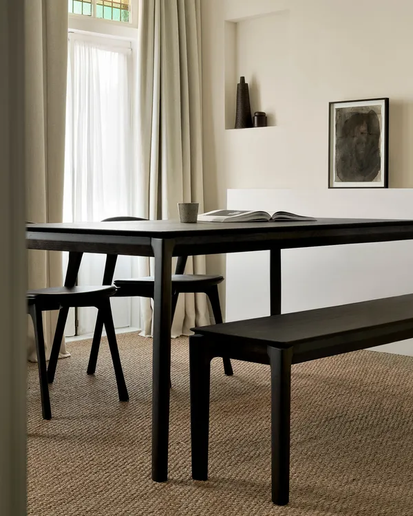 Bok Bænk Mørk Bejdset Egetræ 35x186 cm