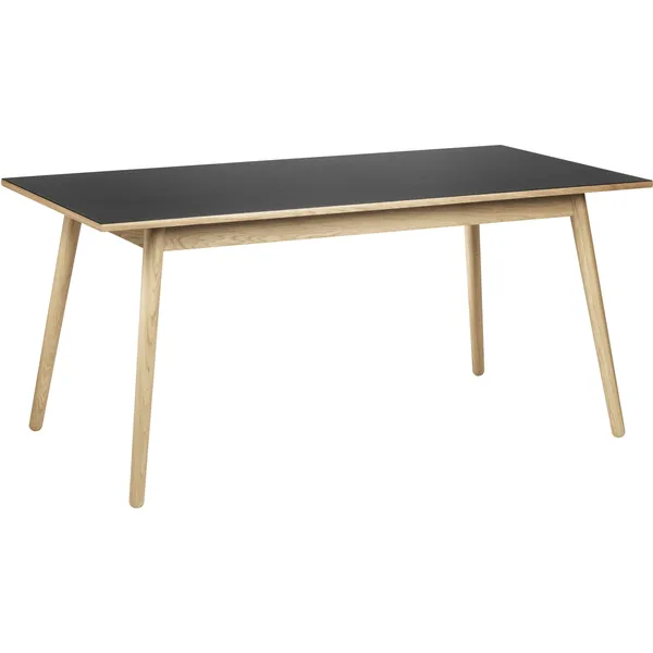 C35B Matbord 160 cm Lackerad Ek / Svart Linoleum