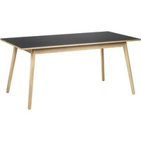C35B Matbord 160 cm Lackerad Ek / Svart Linoleum