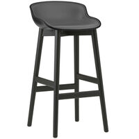 Hyg Baarijakkara 75 cm Verhoiltu Etupuoli Musta Nahka / Musta Tammi