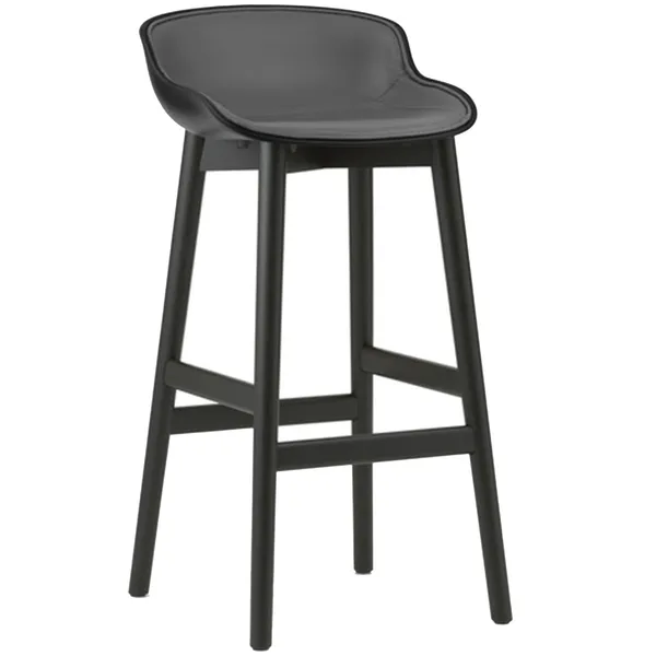 Hyg Baarijakkara 75 cm Verhoiltu Etupuoli Musta Nahka / Musta Tammi