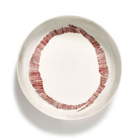 Feast Deep Plate 22 cm White / Red Striped