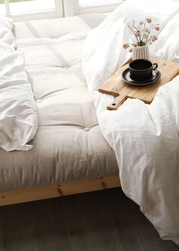 Grab Bäddsoffa Med Madrass Klarlackad / Beige