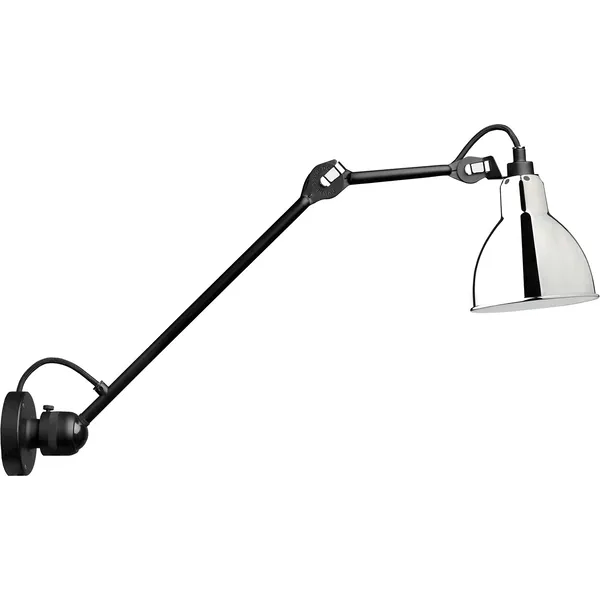Lampe Gras N°304 Væglampe L40 Sort / Krom